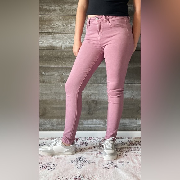 vervet denim haylie high rise ankle length skinny jeans wistful mauve V3499WMV - Picture 2 of 11
